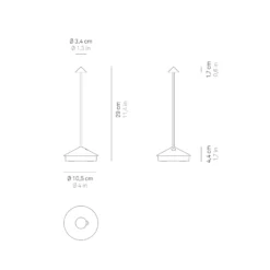 Zafferano Pina 3K LED-Akku-Tischlampe, dunkelgrau, IP54