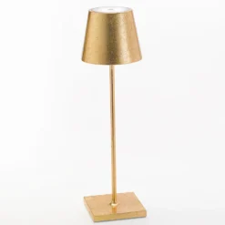Zafferano Poldina LED-Tischlampe Akku Dekor gold