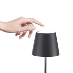 Zafferano Poldina mini Akku-Tischlampe IP65 grau