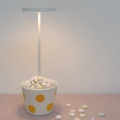 Zafferano Poldina Reverso Akku-Tischlampe weiß