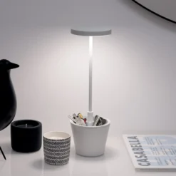 Zafferano Poldina Reverso Akku-Tischlampe weiß