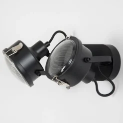 Zweiflammige Wandleuchte Satellite in Schwarz