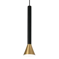Zylindrische LED-Pendelleuchte Danka in Gold satin